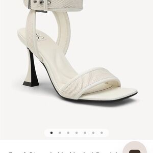 Sculpted Ankle-Strap Sandal in Cream